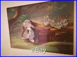 Vintage Old 1942 Bambi Walt Disney Courvoisier Production Cel Thumper Bunnies