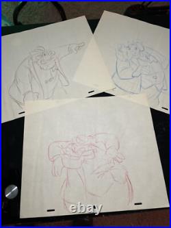 WALT DISNEY Animation Cel 1940's GOOFY PEG LEG PETE Production Art Cartoons I22