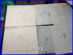 WALT DISNEY Animation Cel 1940's GOOFY PEG LEG PETE Production Art Cartoons I22