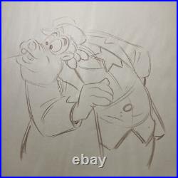 WALT DISNEY Animation Cel 1940's GOOFY PEG LEG PETE Production Art Cartoons I22