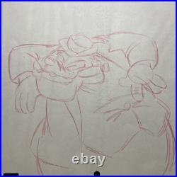 WALT DISNEY Animation Cel 1940's GOOFY PEG LEG PETE Production Art Cartoons I22