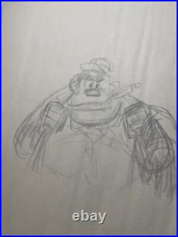 WALT DISNEY Animation Cel 1940's GOOFY PEG LEG PETE Production Art Cartoons I22