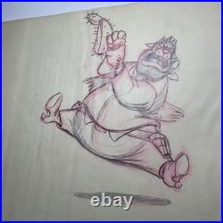 WALT DISNEY Animation Cel 1940's GOOFY PEG LEG PETE Production Art Cartoons MT