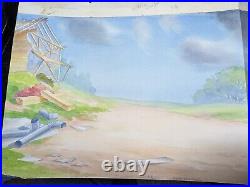 WALT DISNEY Animation Cel Backgrounds 1930's Production Background GRAIL R