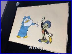 WALT DISNEY Animation Cel Jiminy Cricket Disneyland Art Corn? Er 1950's RARE I20