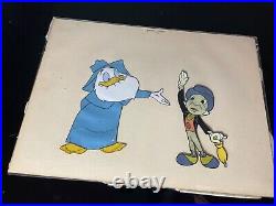 WALT DISNEY Animation Cel Jiminy Cricket Disneyland Art Corn? Er 1950's RARE I20