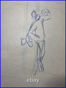 WALT DISNEY Animation Cel draw 1940's GOOFY LOT Production Art Cartoon MT