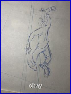 WALT DISNEY Animation Cel draw 1940's GOOFY LOT Production Art Cartoon MT