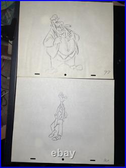 WALT DISNEY Animation Cel draw 1940's GOOFY PEG LEG Production Art Cartoon I22