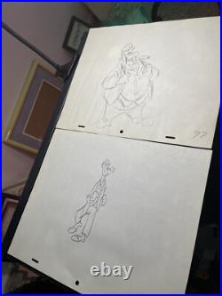 WALT DISNEY Animation Cel draw 1940's GOOFY PEG LEG Production Art Cartoon I22
