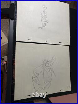 WALT DISNEY Animation Cel draw 1940's GOOFY PEG LEG Production Art Cartoon I22