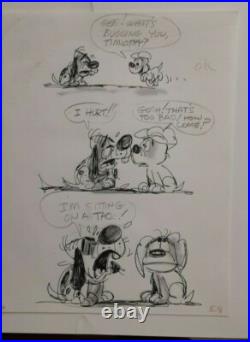 WALT DISNEY ORIGINAL DAILY COMIC STRIP DRAWING OF SCAMP by Bill Berg 5/8/79