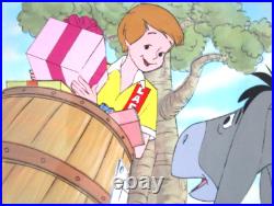 WINNIE THE POOH EEYORE WALT DISNEY 1970s ORIGINAL PRODUCTION CEL and BACKGROUND