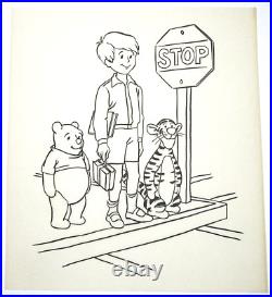 WINNIE THE POOH TIGGER ORIGINAL WALT DISNEY PRODUCTION cel INK BOOK DRAWING