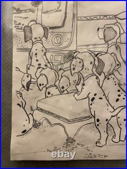 Walt Disney 101 Dalmatians Animation Pre Production Drawing 1960
