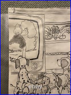 Walt Disney 101 Dalmatians Animation Pre Production Drawing 1960