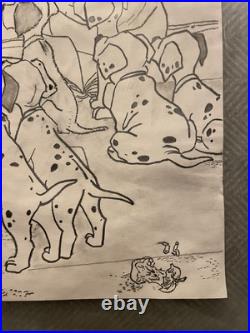 Walt Disney 101 Dalmatians Animation Pre Production Drawing 1960
