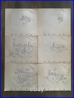 Walt Disney 1937 Lonesome Ghosts 6 Original Art Production Drawings