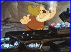 Walt Disney 1937 Snow White Doc with Jewels Rare in Mine Production cel/signed/art