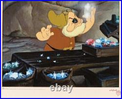 Walt Disney 1937 Snow White Doc with Jewels Rare in Mine Production cel/signed/art