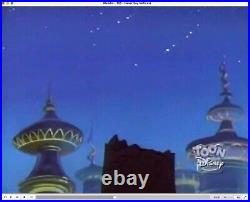 Walt Disney Aladdin TV Production Animation City BACKGROUND with cel 1994-5