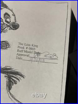 Walt Disney Animation Art LION KING model sheets production art Cels X1