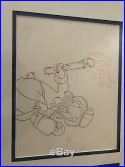Walt Disney DuckTales Production Animation Cel and Drawing Art COA One Of A Kind
