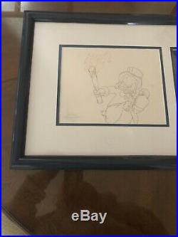 Walt Disney DuckTales Production Animation Cel and Drawing Art COA One Of A Kind