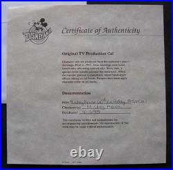 Walt Disney MICKEY MOUSE 60th Birthday Special Original Production CEL withCOA