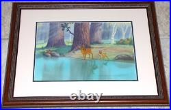 Walt Disney No Hunting 1955 Orig Key Production Setup Cel + Bambi Lobby Card