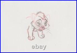 Walt Disney Oliver and Company Animation Cel Drawing 1988 Adorable kitty Oliver