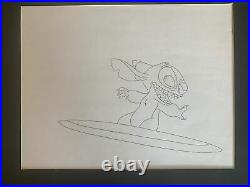 Walt Disney Original production Cel Pencil Drawing Lilo and stitch Surfing Coa