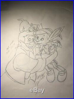 Walt Disney Pinocchio Original Production Animation Cel Drawing