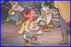 Walt Disney Production 1987 Animation Cel Snow White and the Seven Dwarfs Framed