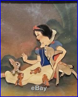 Walt Disney Production Cel Snow White with Courvosier Background Framed