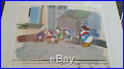 Walt Disney Production Cel of Scrooge McDuck and Nephews from Ducktails 1987