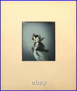 Walt Disney Production Cel on Courvoisier Background ft. Figaro from Pinocchio
