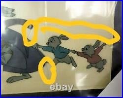 Walt Disney ROBIN HOOD Mother Rabbit Tagalong 1973 Production Animation Film Cel
