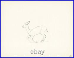 Walt Disney Rough Production Cel Drawing or Study of a Deer 37m