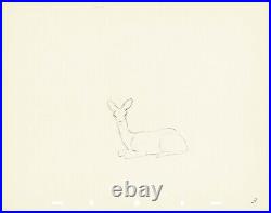 Walt Disney Rough Production Cel Drawing or Study of a Deer 3m