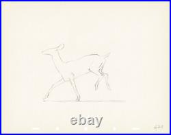 Walt Disney Rough Production Cel Drawing or Study of a Deer 62m Walt Disney Rough Production Cel Drawing or Study of a Deer 62m