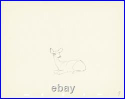 Walt Disney Rough Production Cel Drawing or Study of a Deer 9m