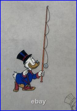 Walt Disney Scrooge McDuck Original Production Cel & Drawing Animation Art