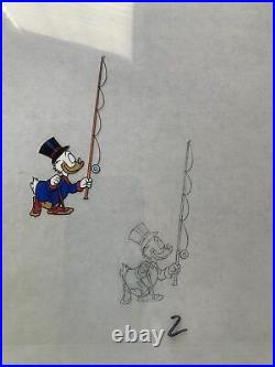 Walt Disney Scrooge McDuck Original Production Cel & Drawing Animation Art