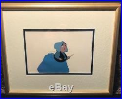 Walt Disney Sleeping Beauty Merryweather Production Cel Gold Art Corner Framed