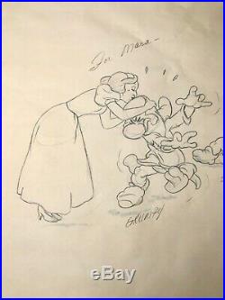 Walt Disney Snow White Seven Dwarfs Original Production Animation Drawing Cel