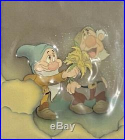 Walt Disney Snow White and the Seven Dwarfs Production Cels ft. Sneezy & Bashful