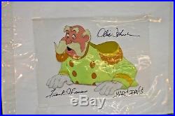 Walt Disney Studios Cinderella Original Production Cel King Three Autographs