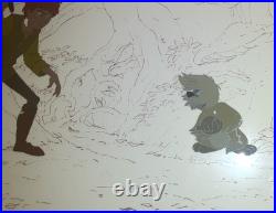 Walt Disney The Black Cauldron Taran & Gurgi Original Production Cel 1985 Read