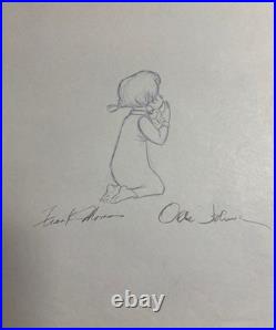 Walt Disney The Rescuers Penny original production drawing signed Frank Ollie